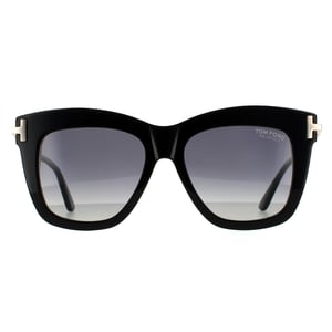 Tom Ford Square Womens Shiny Black Smoke Gradient Polarized