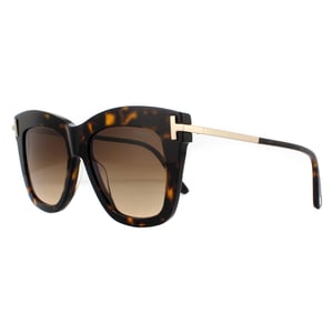 Tom Ford Square Womens Dark Havana Brown Gradient Sonnenbrille