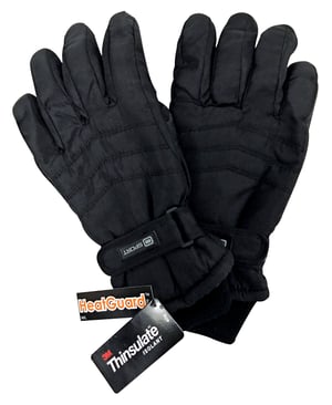 Herren 3M Thinsulate 40 Gramm thermisch isolierte wasserdichte Skihandschuhe - Schwarz