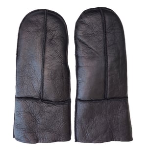 Damen Handschuhe aus echtem Schaffell, schwarz, warme Handschuhe