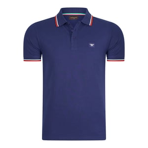 Cappuccino Italia Polo SS Polo Applique Pique Blau