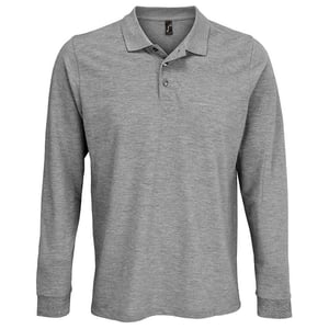 SOLS Unisex Adult Prime Pique Langarm-Poloshirt (grau meliert)
