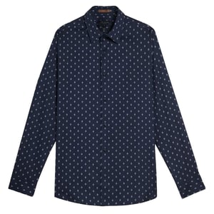 Ted Baker Area Herren Navy Geometrische Druckhemd