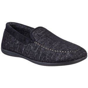 Cotswold Herren Stanley Moc Toe Full Slipper (Schwarz)