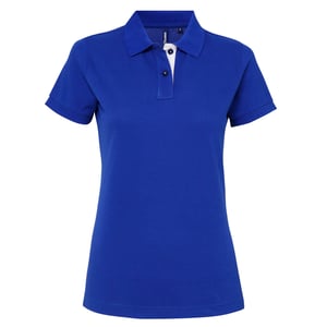 Asquith & Fox - Kontrast-Poloshirt - Damen (Königsblau/Weiß)