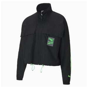 Puma Ovide gewebte Trackjacke Reißverschluss up schwarze Damen -Track Top 597770 01