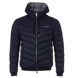 Armani Exchange Milano/New York Logo Herren Kapuzen-Steppjacke