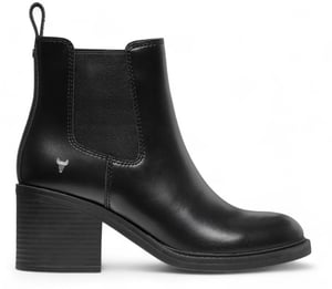 Windsor Smith Damen – Klassische Chelsea-Stiefel aus schwarzem Leder mit Plateausohle – Varsity