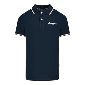 Aquascutum London Marineblaues Poloshirt mit Spitze