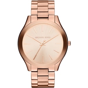 Trendige und stilvolle Damenuhr von der Marke Michael Kors. Die Uhr hat ein Armband, das auch kleiner gemacht werden kann, das Gehäuse hat einen Durchmesser von 42 mm und das Uhrwerk ist Quarz.  Marke: Michael KorsModellname: MK3197 (42mm)Kategorie: DamenarmbanduhrMaterialien: EdelstahlFarbe: Roségold