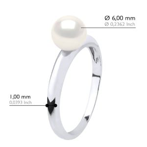 Armreifring – Weißgold – echte Süßwasser-Zuchtperle, rund 6–7 mm