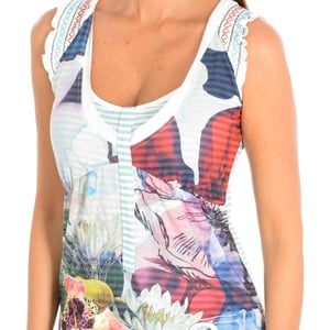 Damen Rundhalsausschnitt ärmelloses Kleid 37V2022