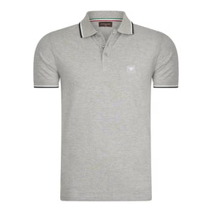 Polo Applique Pique von Cappuccino Italia in der farbe Grau.