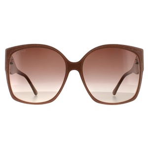 Jimmy Choo Square Womens Nude Glitter Braun Gradient Sonnenbrille