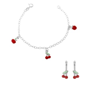 Orphelia 'Apple' Kinder 925 Sterling Silber Set: Armband + Ohrringe - Silber SET-7149/2