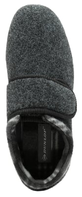 Klettverschluss Hausschuhe für Männer | Dunlop | Memory Foam | Orthapedic | Easy Close | Haus Schlafzimmer Indoor - Charcoal