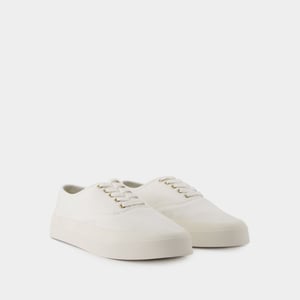 Lace Up Sneakers - Maison Kitsune - Baumwolle - Weiß