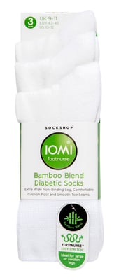 Extra breite Bambus-Socken für Diabetiker von IOMI | 3er-Pack | 4 Farben