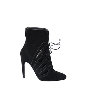Bottega Veneta Cutout Schnürstiefeletten aus schwarzem Wildleder