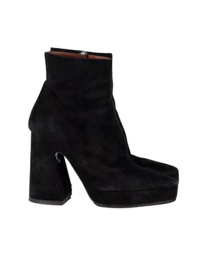 Proenza Schouler Blockabsatz-Plattformstiefel aus schwarzem Wildleder