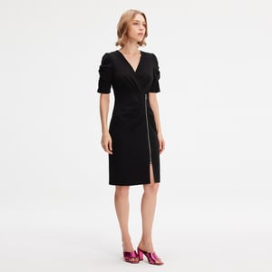 Jerseykleid mit seitlichem Reißverschluss