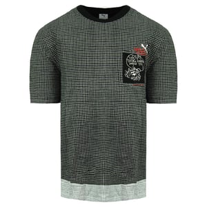 Puma x Michael Lau Crew Kurzschlärm Schwarze Herren gedruckte Taschen-T-Shirt 530360 51