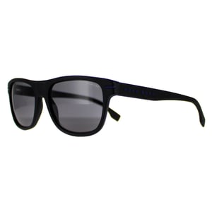 Hugo Boss Rectangle Herren Matt Schwarz Blau Grau Polarisiert BOSS 1322/S