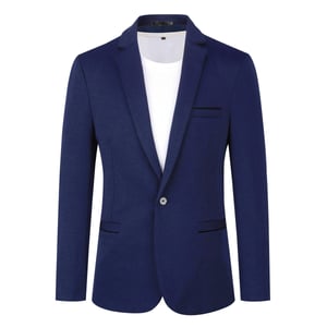 Herren Anzugjacke Slim Fit Mantel Business Alltag Blazer Dunkelblau