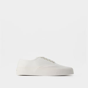 Lace Up Sneakers - Maison Kitsune - Baumwolle - Weiß