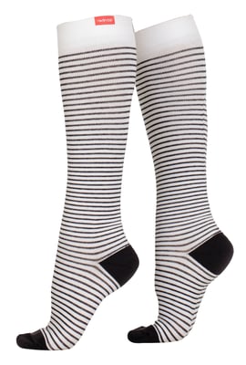 VIM&VIGR - Baumwollsocken mit abgestufter Kompression 30-40 mmhg für Männer & Frauen - Creme & Schwarz