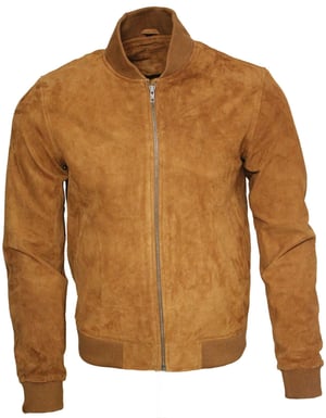 Varsity-Bomberjacke aus weichem Wildleder