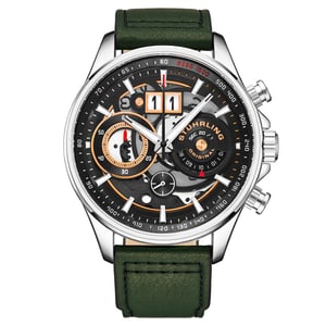 Grün und Silber Ace Aviator Chronograph & Tachymeter Quarz 45mm