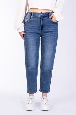 Alma Damenjeans Blau Cropped