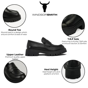 Windsor Smith – Klobige Loafer aus schwarzem Leder – True