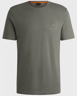 BOSS Orange Tales Herren Baumwoll-Jersey T-Shirt mit Logo-Patch