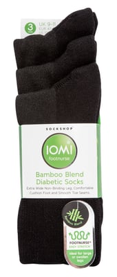 Extra breite Bambus-Socken für Diabetiker von IOMI | 3er-Pack | 4 Farben