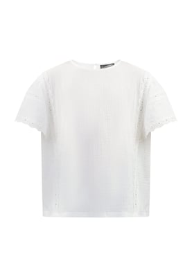 Dreimaster Blusenshirt mit Spitze Mädchen Weiss