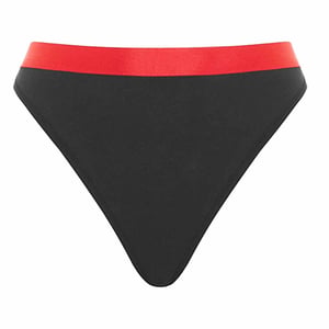 Nicce kontrastierender Bund Black Womens Heart Tanga Unterwäsche 211 2 15 08 0043