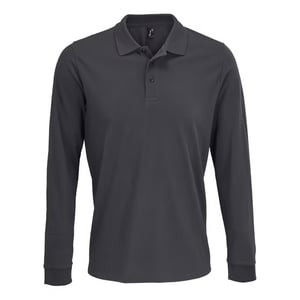 SOLS - Poloshirt für Herren/Damen Unisex Langärmlig (Dunkelgrau unifarben)
