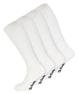 Herren-Kniestrümpfe für Diabetiker | Dr.Socks | Extra breite, lose, lange Bambussocken für geschwollene Beine - weiß