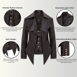 Mittellange Gothic-Lederjacke im Edwardian-Stil für Damen - Sandvika