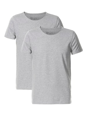 Petrol Industries - Lot de 2 t-shirts basiques à col rond Hommes - Gris