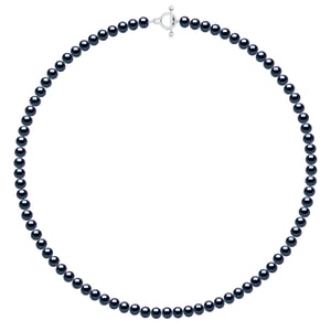 Halskette aus echten Süßwasser-Zuchtperlen, halbrund, 6–7 mm