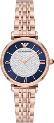 Montre Emporio Armani Gianni T-bar Pour Femmes Ip-rosé AR11423