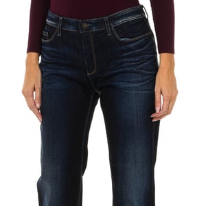 Frauen lange getragen Effekt Denim Hosen 6Y5J11-5D2UZ