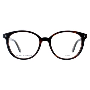 Tommy Hilfiger Runde Damen Dunkle Havanna Brille