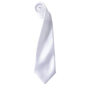Premier Herrenkrawatte aus Satin (schmale Klinge) (2er-Pack) (Weiß)