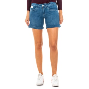 Damen Denim-Shorts mit Saum und Gürtelschlaufen LWB002