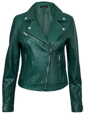 Klassische Damen-Brando-Bikerjacke aus Leder in Loughton