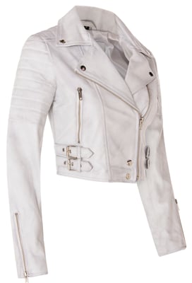Damen Brando Kurze Lederjacke-Longtown